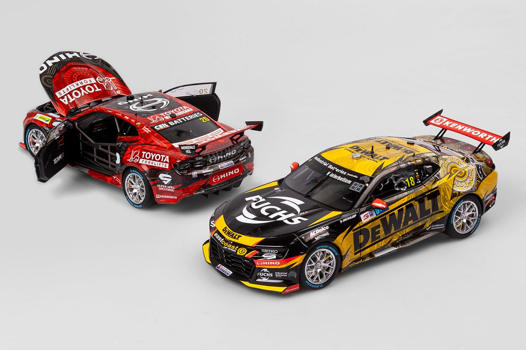 New Model Releases: 1:18 Scale Team 18 2023 Darwin Indigenous Round Camaros: Winterbottom's First Team Winner + Pye's Red & Black Special