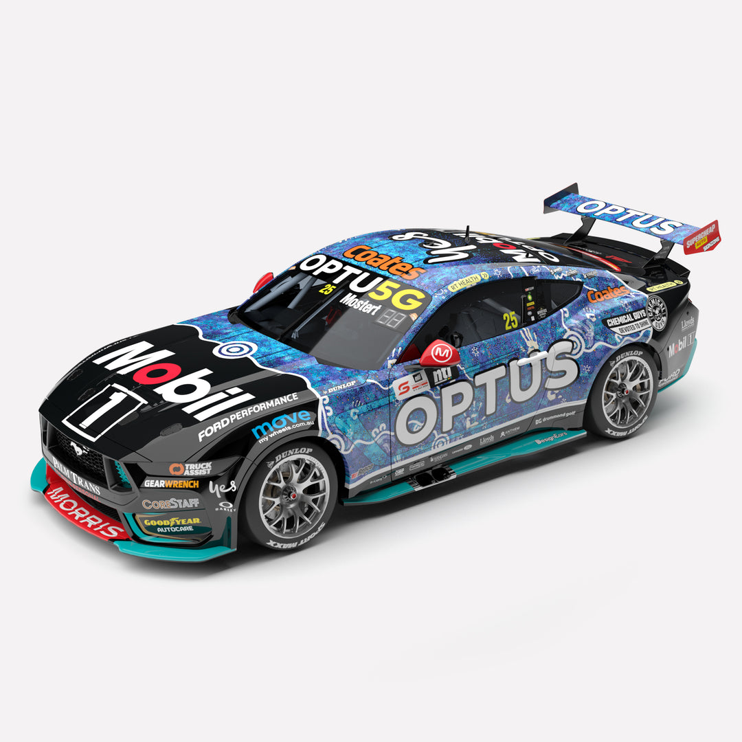 1:43 Mobil 1 Optus Racing #25 Ford Mustang GT - 2024 Townsville 500 Indigenous Livery